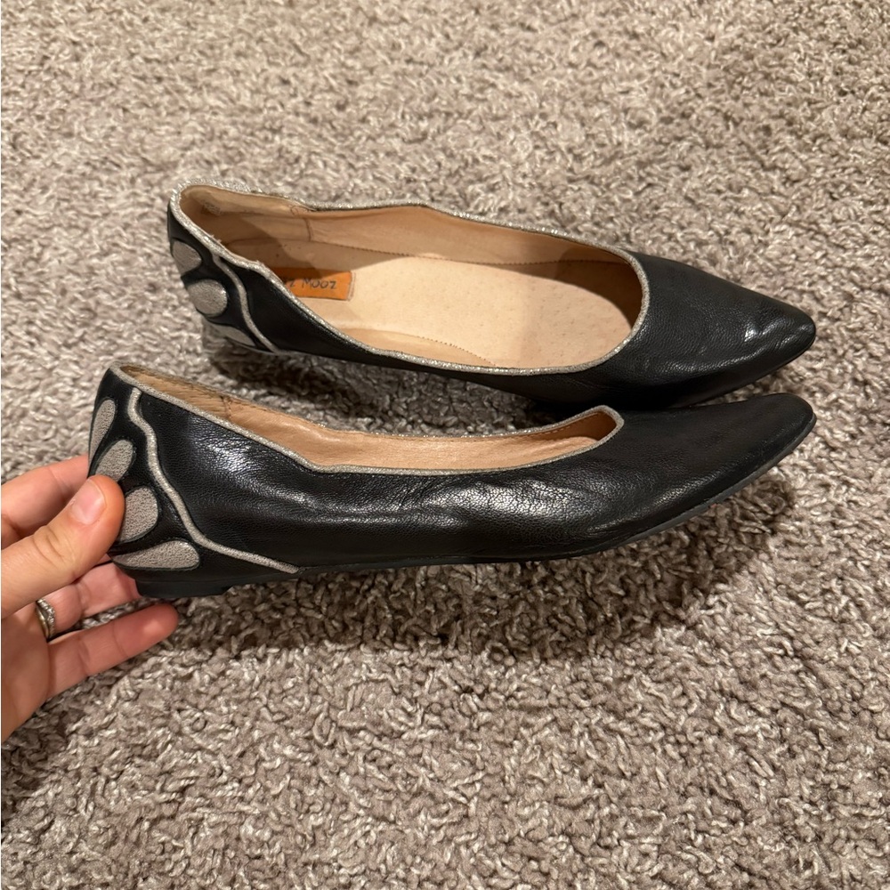 Miz Mooz Black and Gray Flats